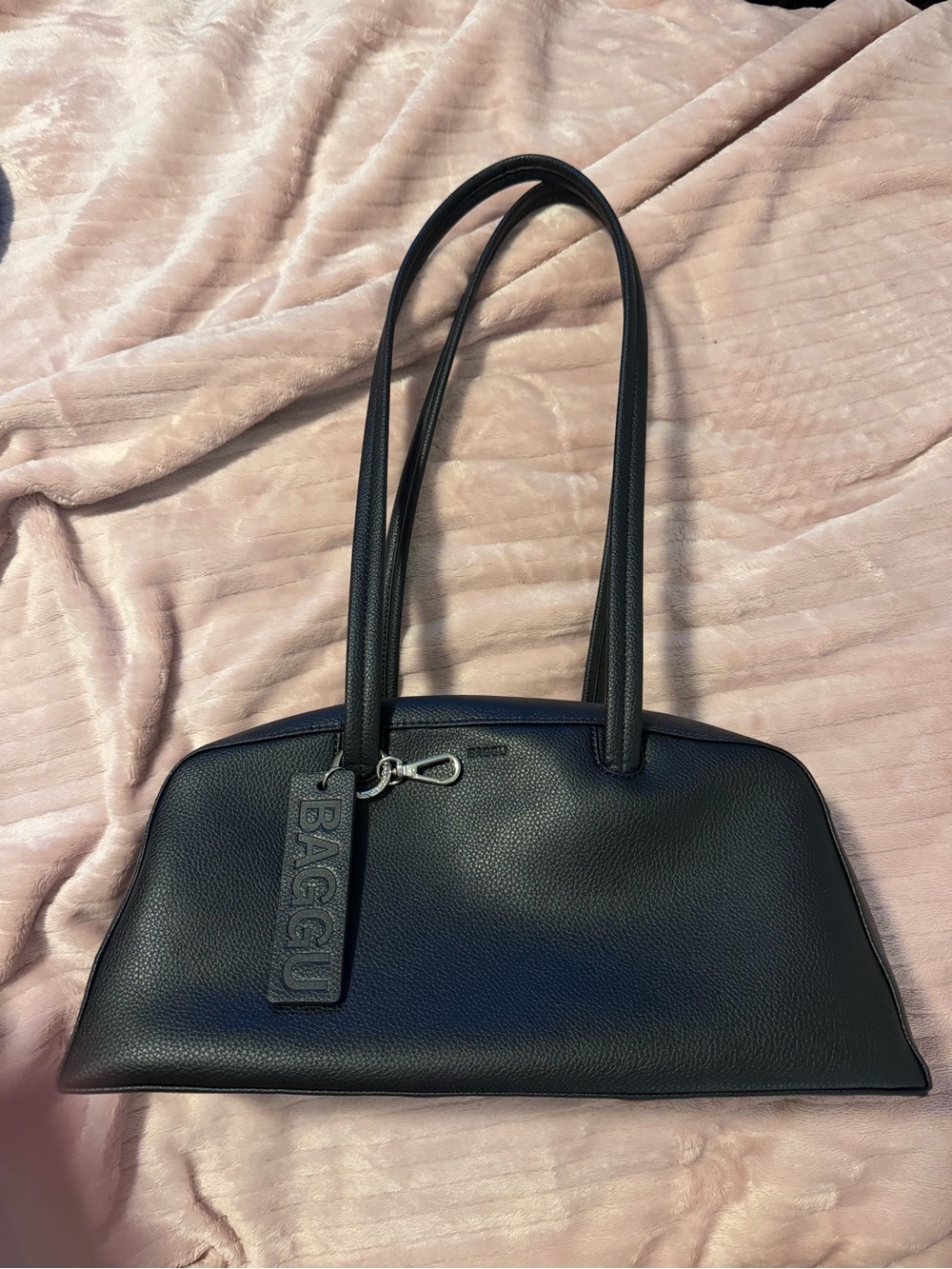 BAGGU recycled leather bowler bag